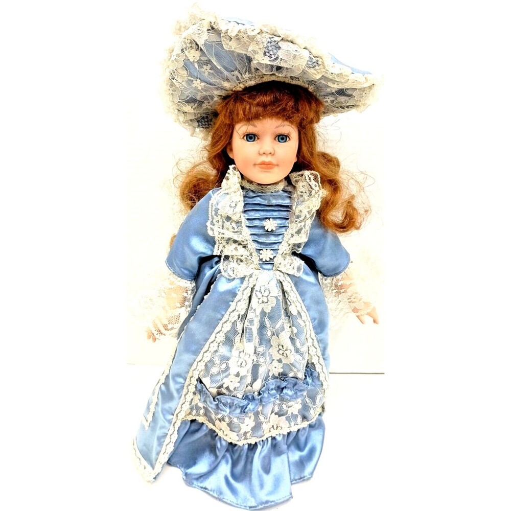 Collectible Memories Pamela in Blue Dress Victorian Porcelain Doll 1990s